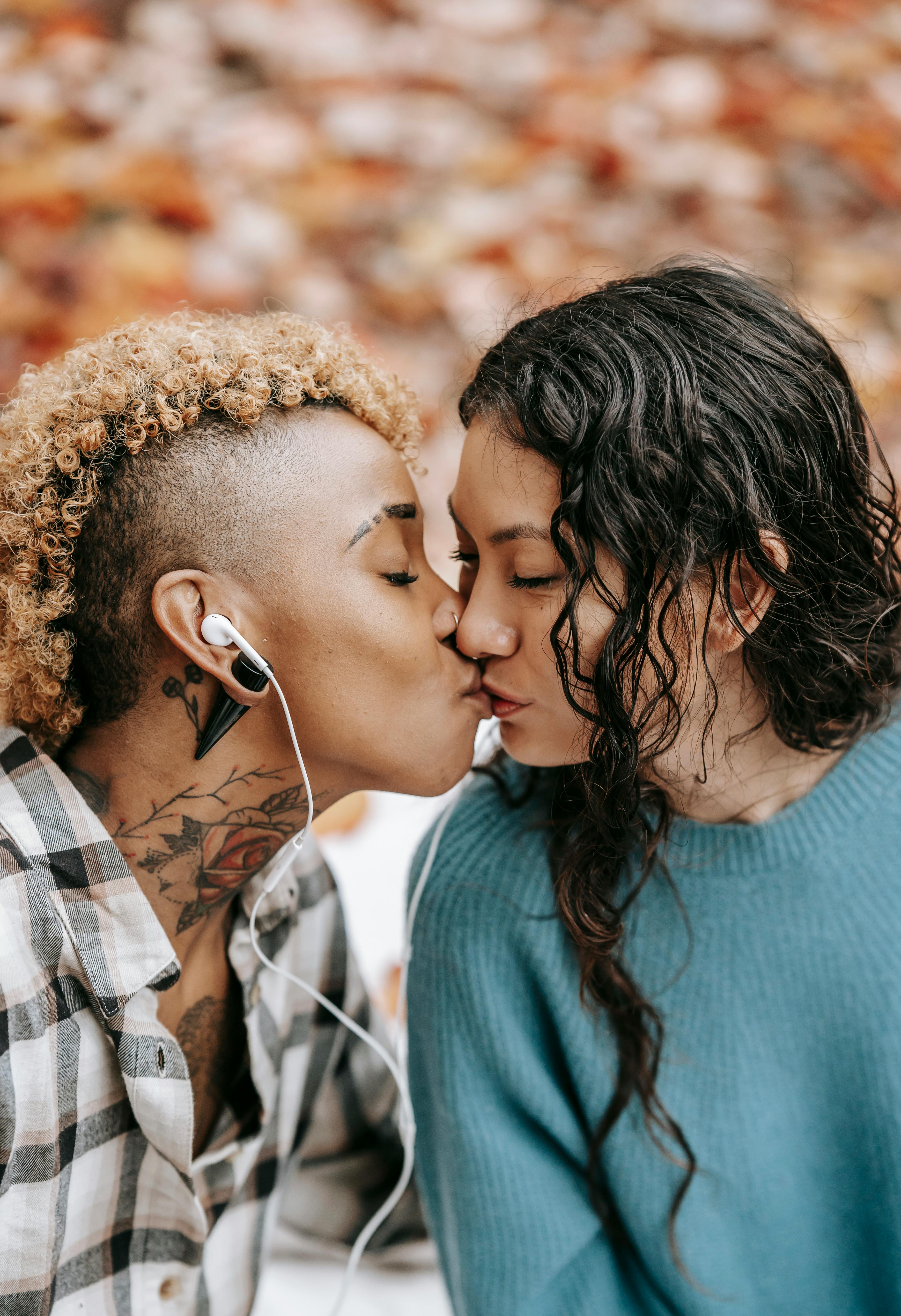 Tender Lesbian Kiss